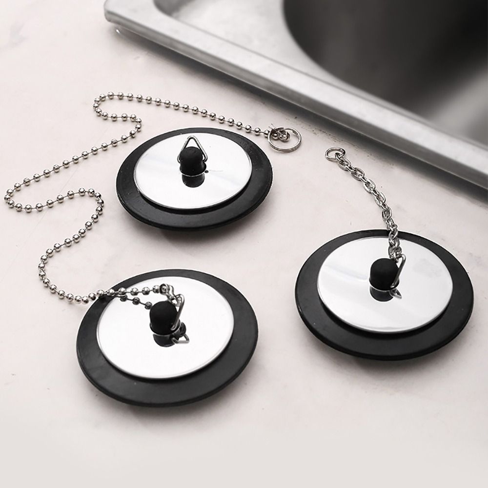 Drain Pipe Clip - 1Pcs 체인과 내구성 고무 욕조 스토퍼