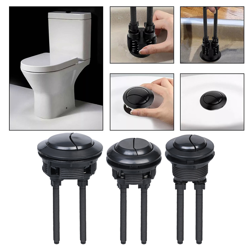 Toilet Fill Valve - 검은 화장실 플러시 버튼 38mm 듀얼