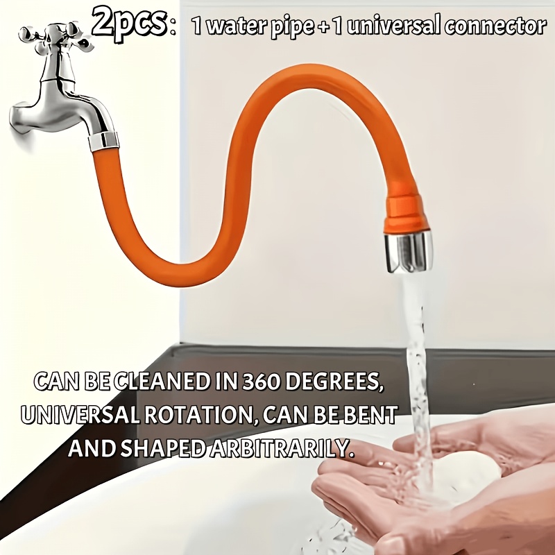Flexible Hose Braided - 2-in-1 접이식 수도꼭지 연장기(에어레이터 및 범용