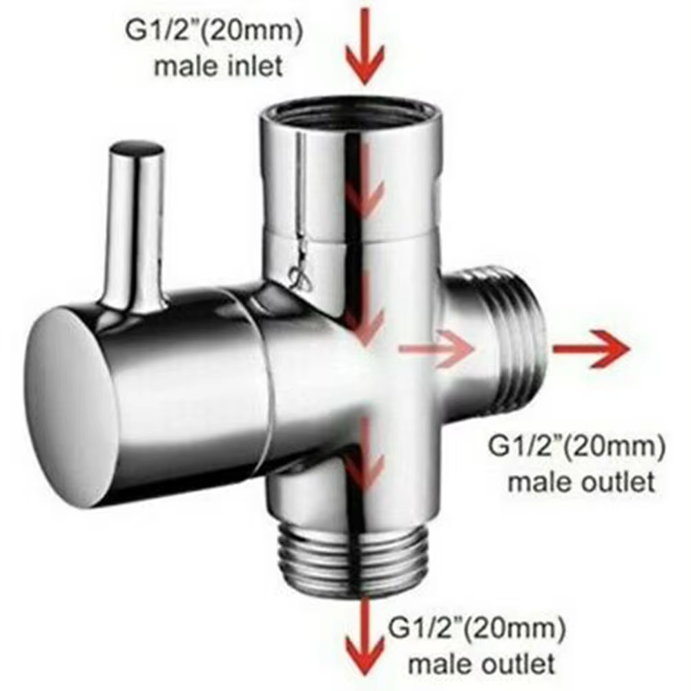Shower Valve Cartridge - G1/2in 3 웨이 분배기 밸브 T-어댑터