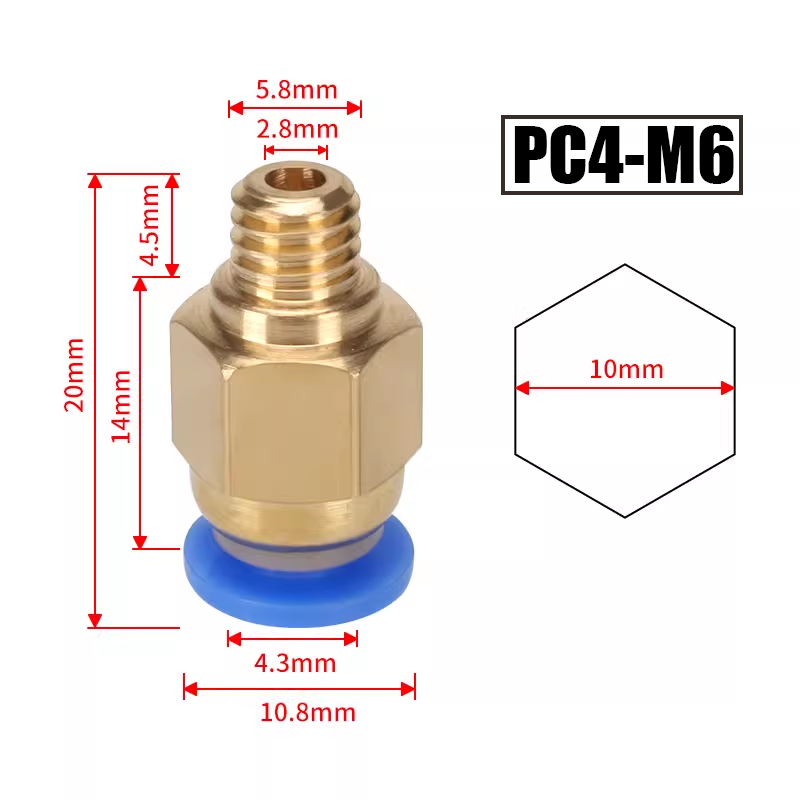 10 개/몫 PC4-M10 3D 프린터 부품 용 공압  - Ptfe Tape Thread 리뷰 및 가격