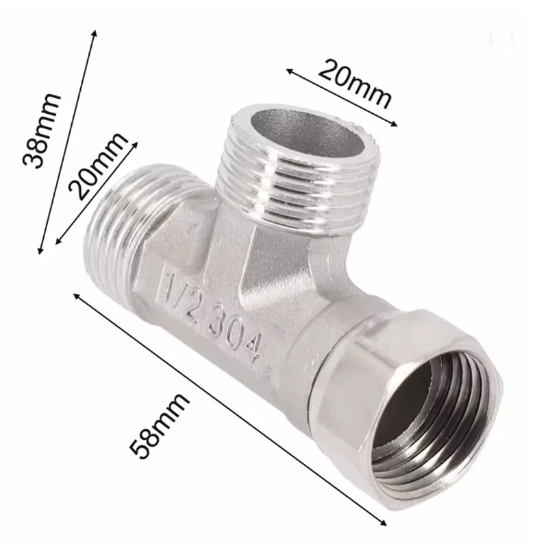 스테인리스 스틸 T 어댑터 G1/2인치 T-밸브 디버터 - Shower Valve Cartridge 리뷰 및 가격
