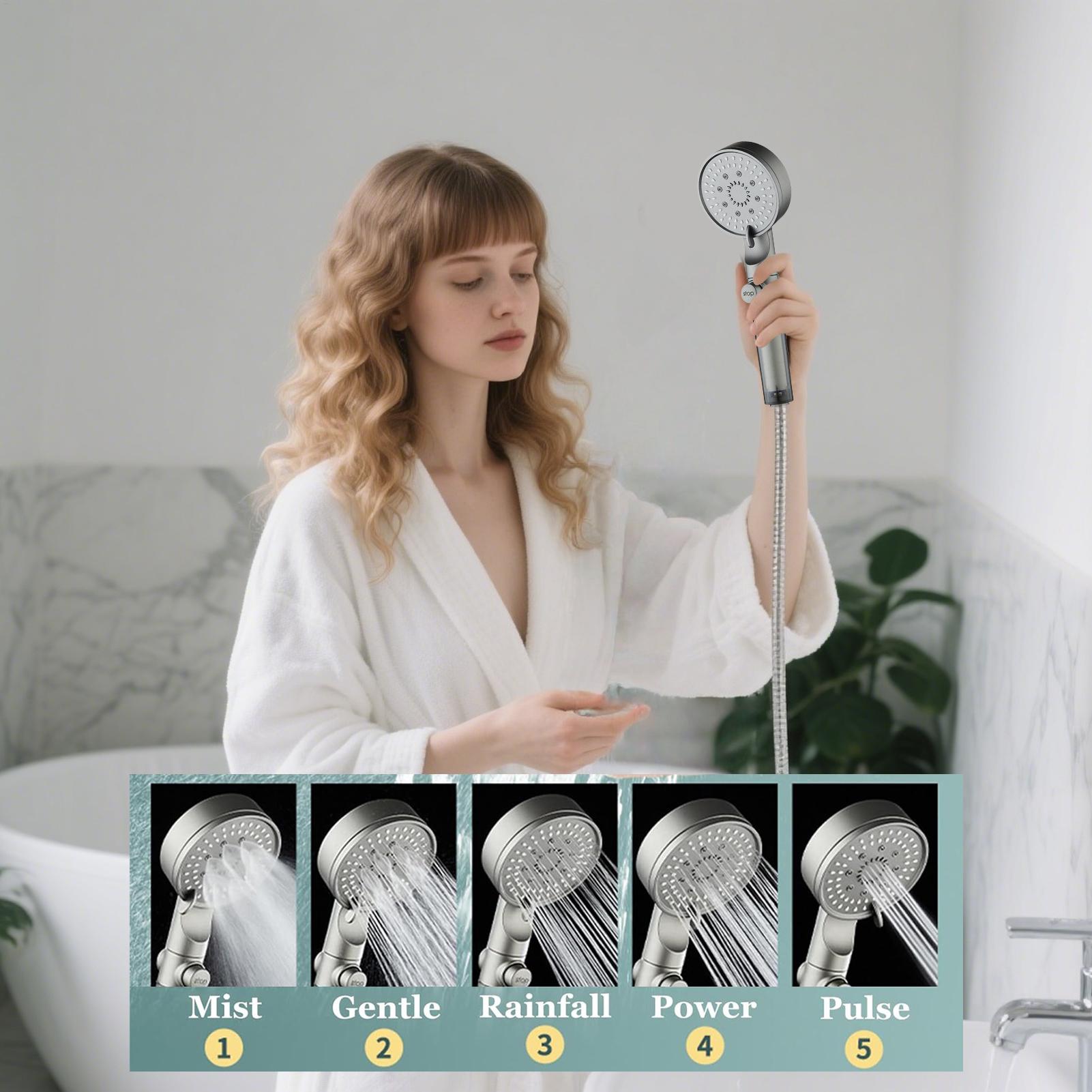 새로운 샤워헤드 5가지 모드 필터 샤워헤드 고압 실리콘 - Silicone Tap Washer 리뷰 및 가격